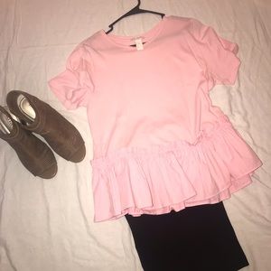 Light pink ruffle top